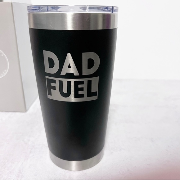 SassyCups Dad Fuel 20 Oz Engraved Black Stainless Steel Insulated Travel Mug NWT - Picture 7 of 13